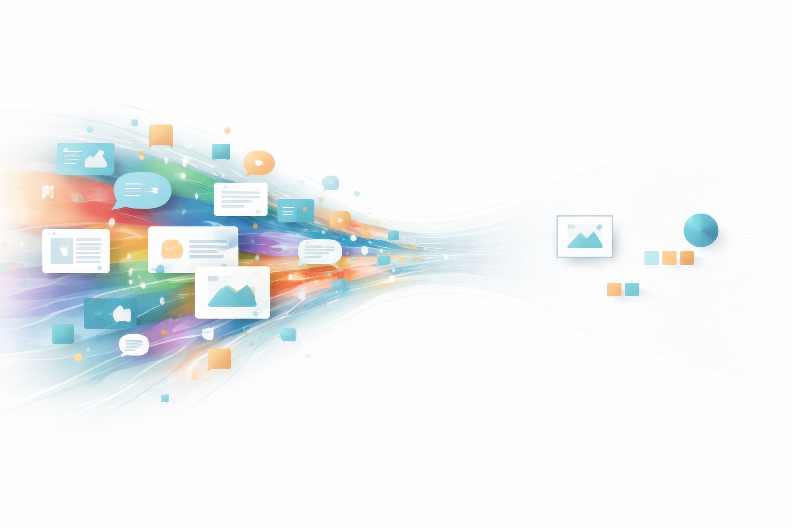 An abstract illustration of creative thinking and AI collaboration bridging a gap